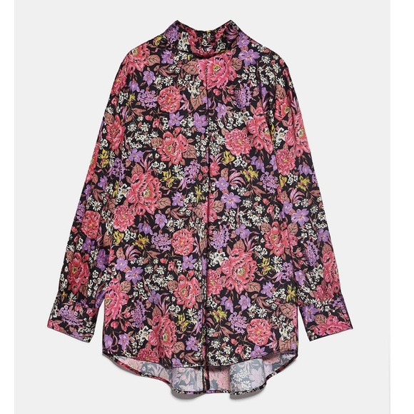 NEW!!! HP 🥳🥳🥳Zara Floral Print High Collar Top - Picture 3 of 14